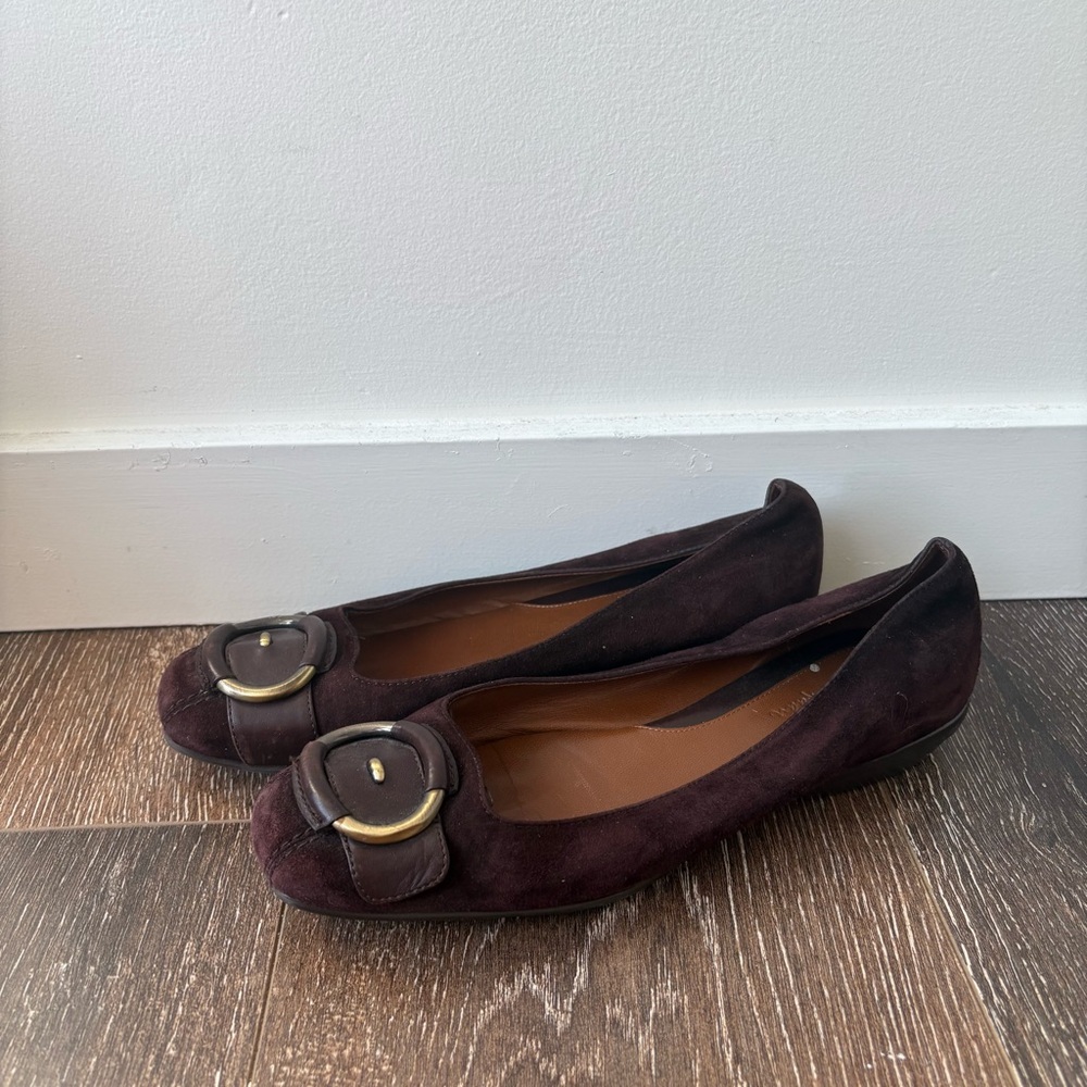 Cole Haan Brown Suede Flats with Gold Accent Size 6